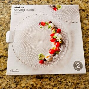Stokes 2 pc set glass serving plates